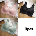 💖👙【M-4XL】🌹🛒【Set od 3 komada】2026. Novi poboljšani udoban čipkani grudnjak u velikim veličinama. (Bešavne, oblikujuće, s antiskliznim naramenicama)