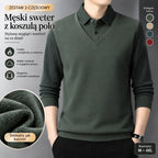 👔【M-4XL】Męski dwuczęściowy sweter ze sztucznej szenili z aksamitem i pogrubieniem zapewniającym ciepło