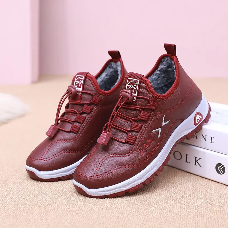 👢✨Para butów kosztuje 119 zł【35-41】Nowe damskie buty do chodzenia na jesień i zimę, wykonane z prawdziwej skóry i ręcznie robione z bawełnianą podszewką polarową.