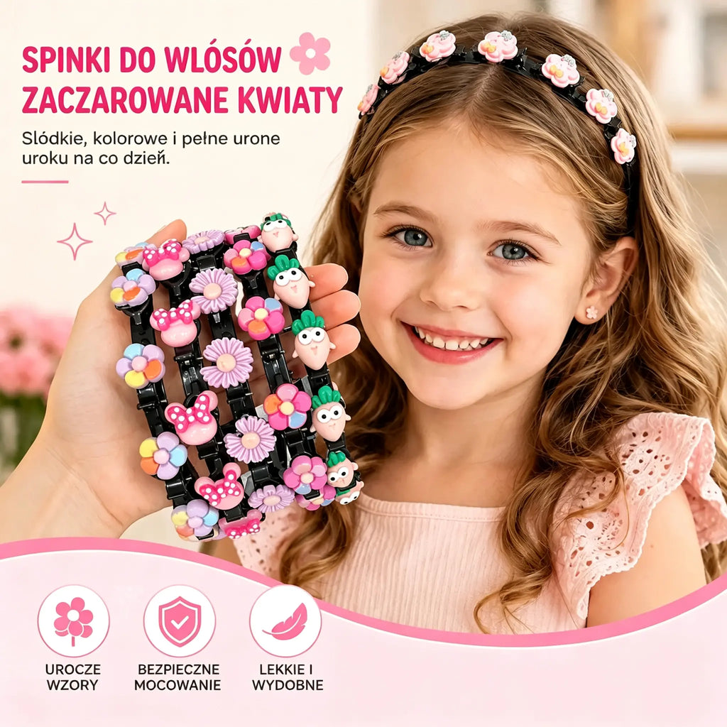 👑【5 sztuk】Patyczki, spinacze i plecione wstążki dla dziewczynek