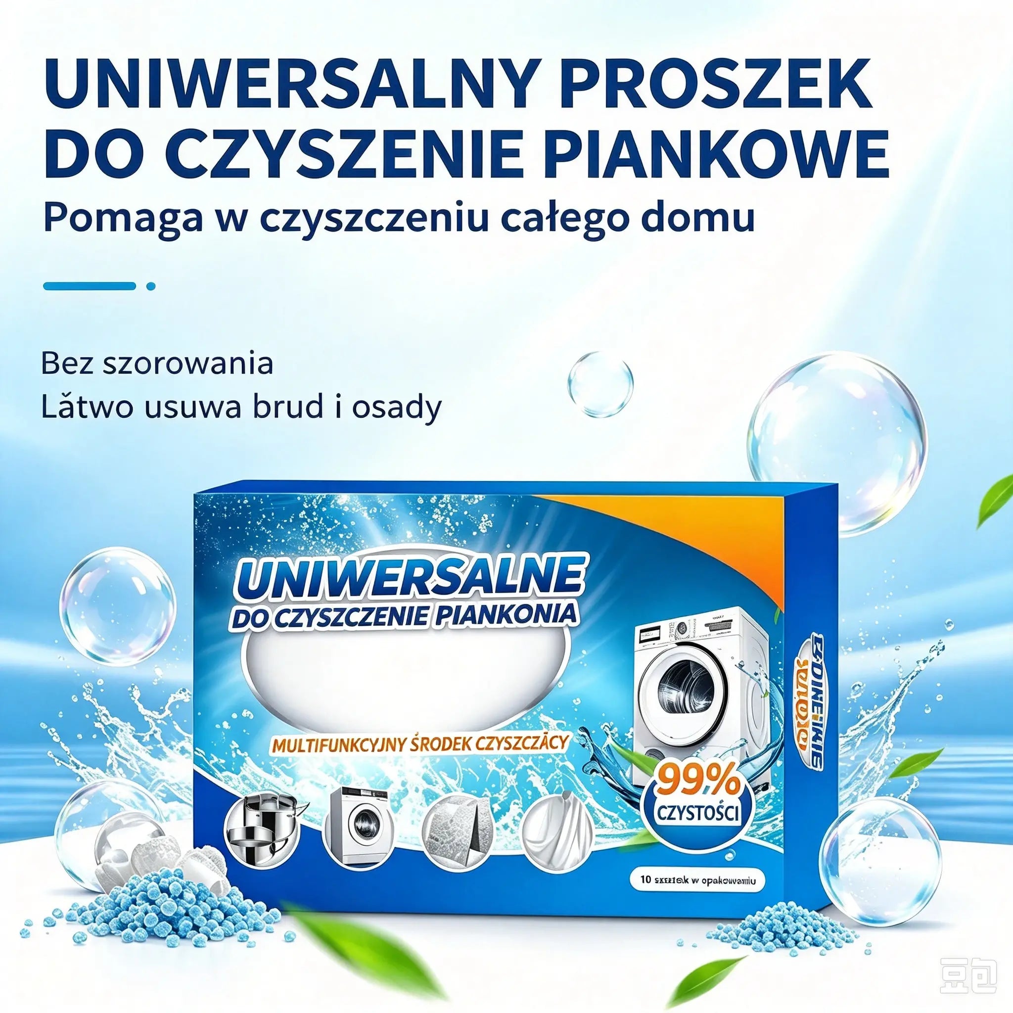 Wielofunkcyjne musujące tabletki czyszczące – nie wymagają szorowania, wystarczy namoczyć, aby usunąć plamy