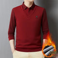 👔🔥【M-4XL】Nowa męska koszulka polo w średnim wieku, zimowa, plus size, z kołnierzykiem i podszewką z polaru.