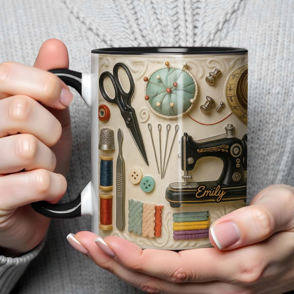 🧵☕ Kubek do szycia: Idealny prezent dla kreatywnych osób, które uwielbiają szyć. 4219400
