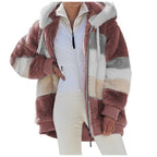 ☃️Ograniczony czas 35% zniżki❄️[S-5XL]  nowa damska kurtka w grube, pluszowe kontrastowe paski