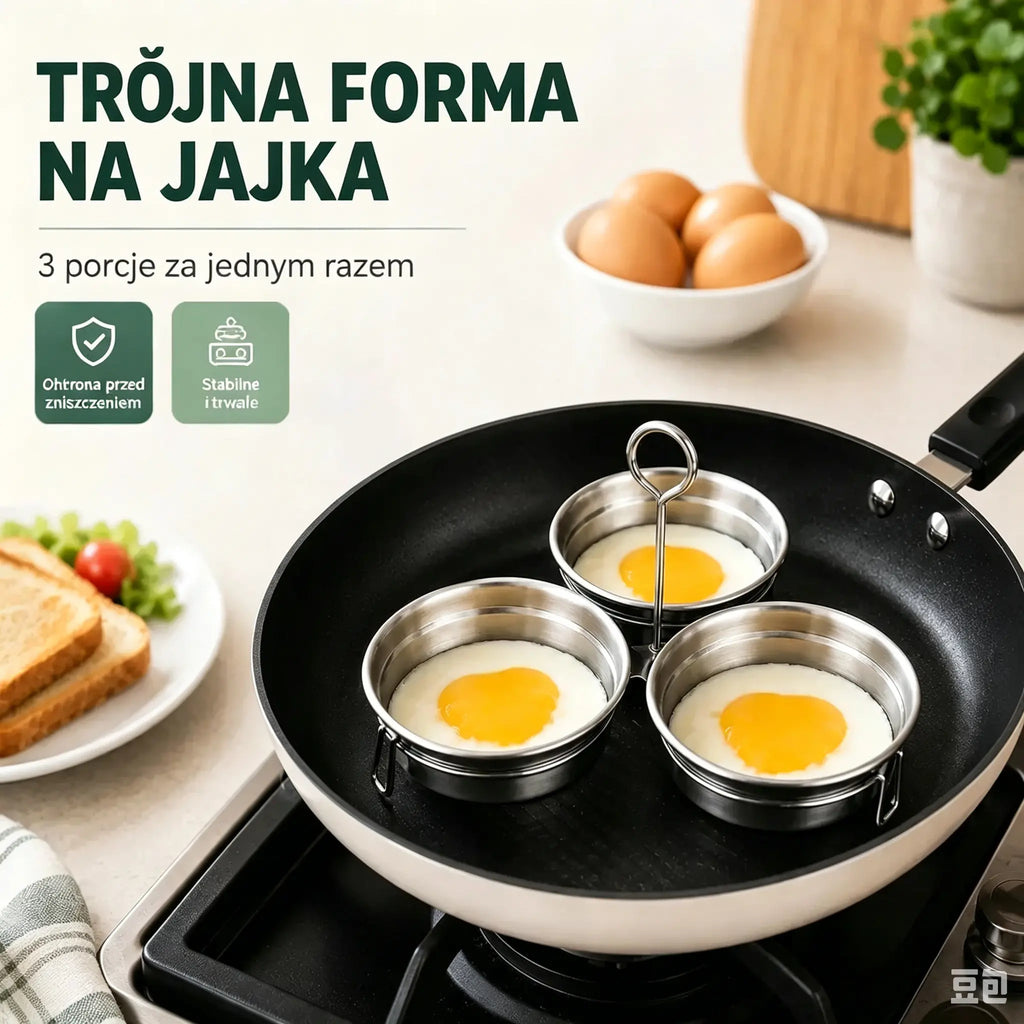 🍳🍳🍳Foremka ze stali nierdzewnej do jajek w koszulkach i sadzonych