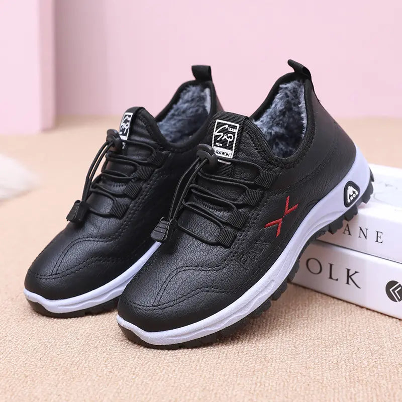 👢✨Para butów kosztuje 119 zł【35-41】Nowe damskie buty do chodzenia na jesień i zimę, wykonane z prawdziwej skóry i ręcznie robione z bawełnianą podszewką polarową.