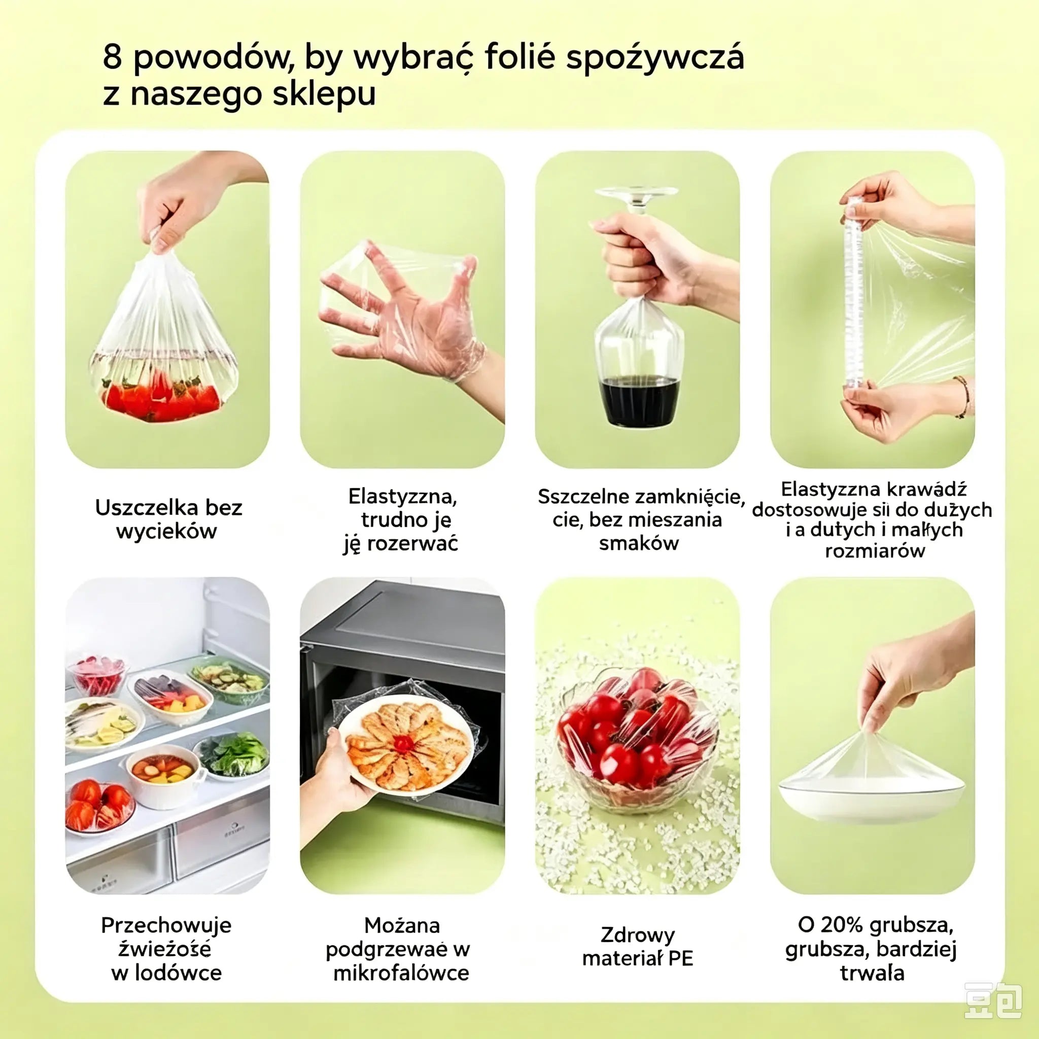 🥗✨ 450 jednorazowych pokrywek do żywności | Elastyczne pokrywki na talerze, miski i pojemniki