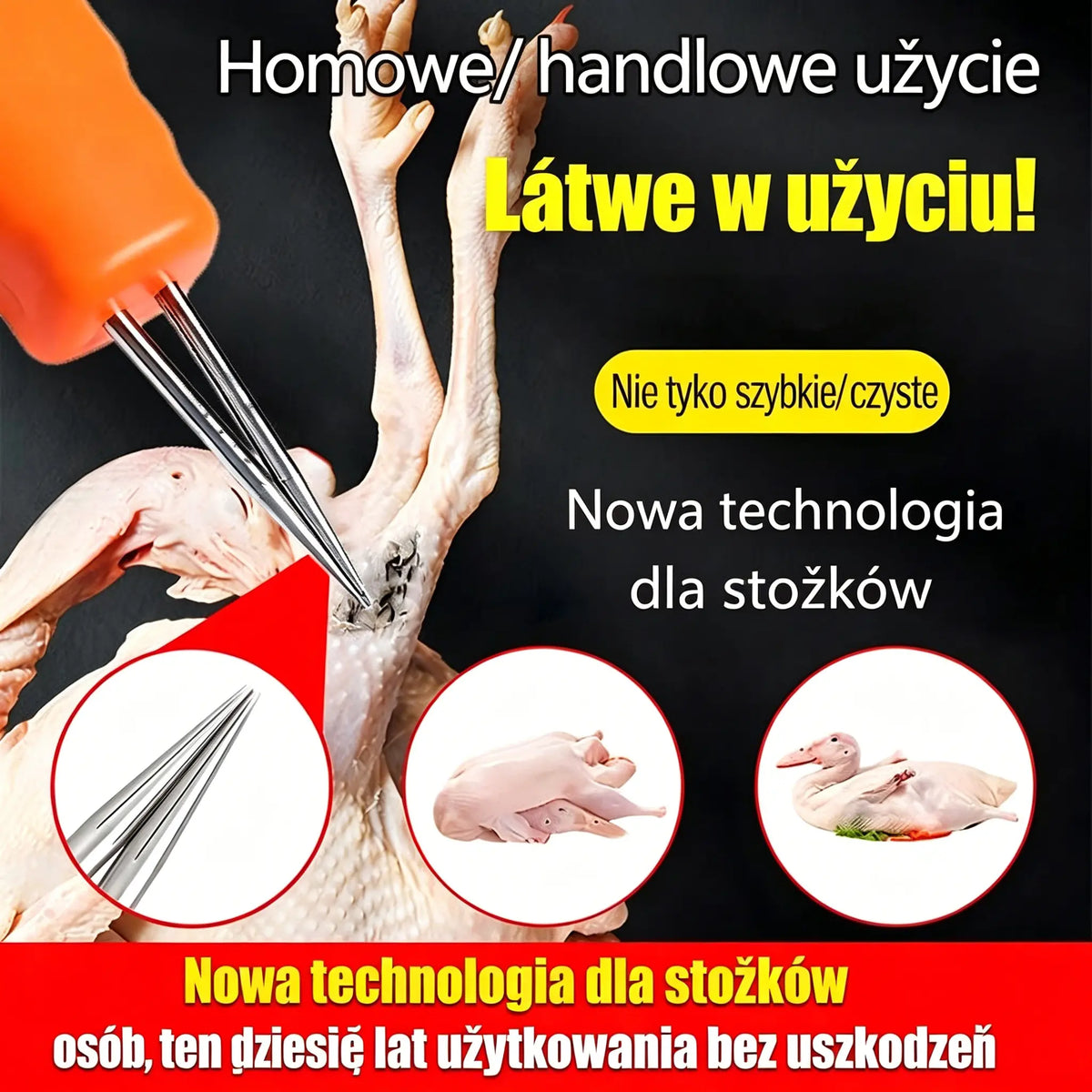 🛒 🦆【Kup 1, drugi GRATIS! - 54.5 zł/szt.】Urządzenie elektryczne do szybkiego usuwania sierści u drobiu-Wysoce skuteczne usuwanie drobnych włosków bez uszkadzania skóry.