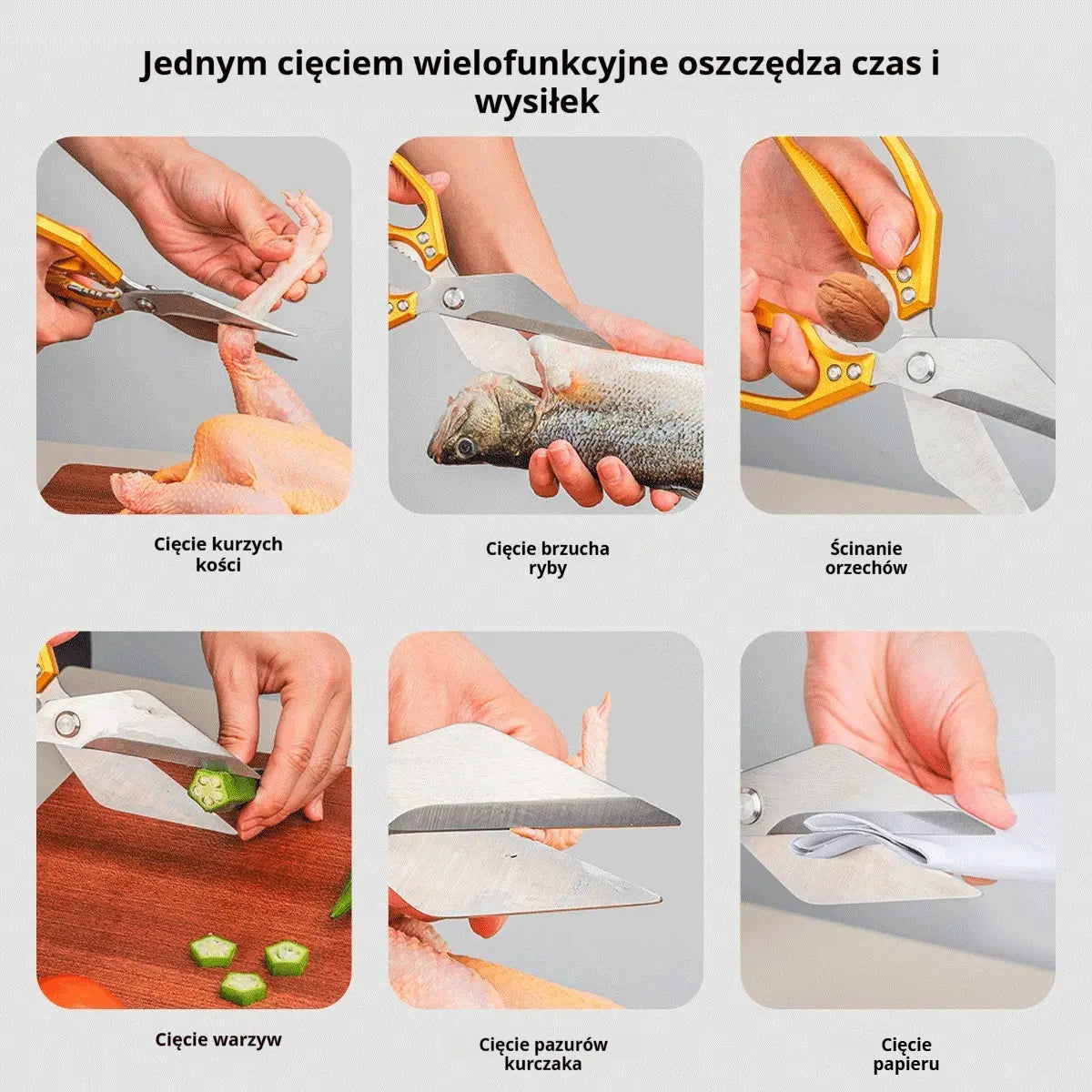 Wielofunkcyjne, wytrzymałe i ostre nożyczki kuchenne