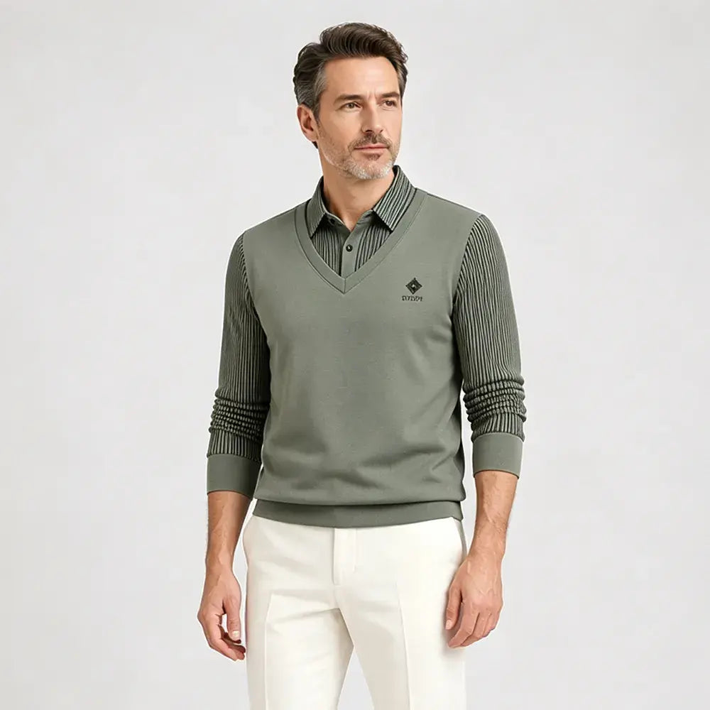👔🔥【M-4XL】Nowa męska koszulka polo w średnim wieku, zimowa, plus size, z kołnierzykiem i podszewką z polaru.