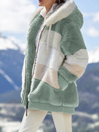 ☃️Ograniczony czas 35% zniżki❄️[S-5XL]  nowa damska kurtka w grube, pluszowe kontrastowe paski