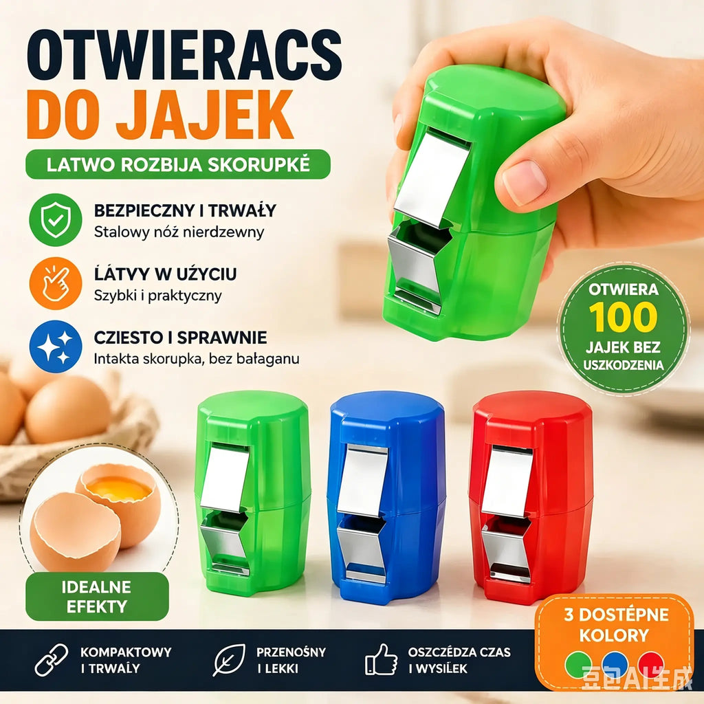 【3 sztuki 89zł】🍳 Szybki rozbijacz jaj: rozbija setki jaj szybciej i czyściej 🔥
