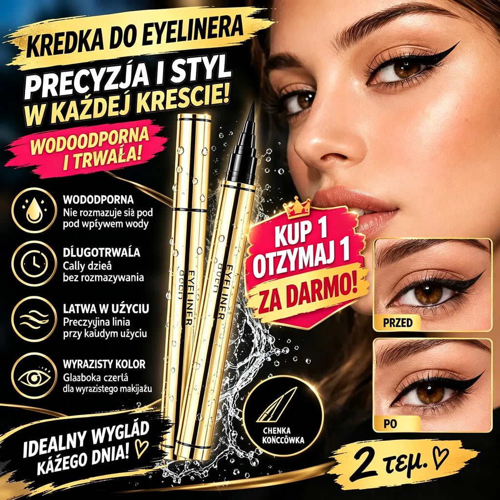KUP 1, DOSTAŃ 1 GRATIS! 💧Wodoodporny eyeliner w płynie 🖌️✨
