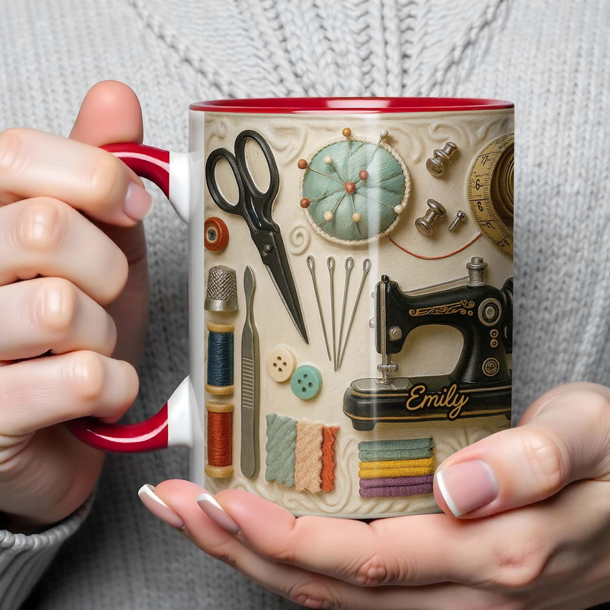 🧵☕ Kubek do szycia: Idealny prezent dla kreatywnych osób, które uwielbiają szyć. 4219400