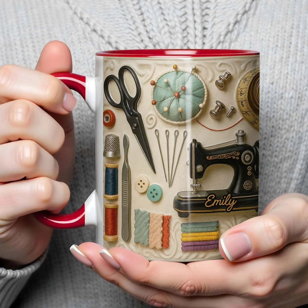 🧵☕ Kubek do szycia: Idealny prezent dla kreatywnych osób, które uwielbiają szyć. 4219400