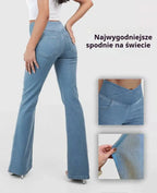🔥Hit Sprzedaży 【Rabat 50%】👖【XS-4XL】Wysokiej talii dżinsy szerokie nogawki, modelujące pośladki