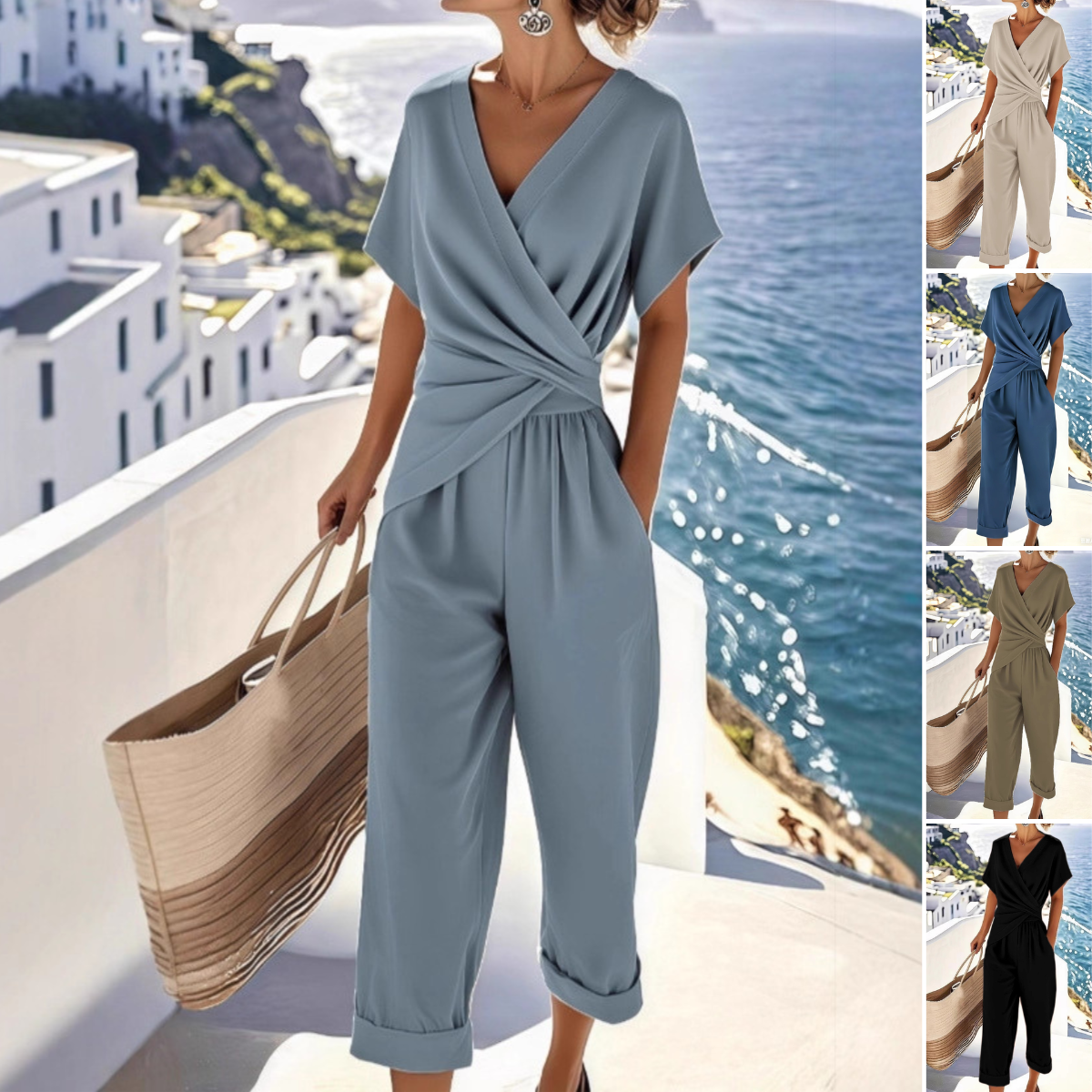 ✨Kupite dva artikla i ostvarite 50% popusta👘【40-120 kg】Moderan minimalistički komplet kratkih rukava, jednobojni dizajn, nestandardni kroj ✅Plaćanje pouzećem