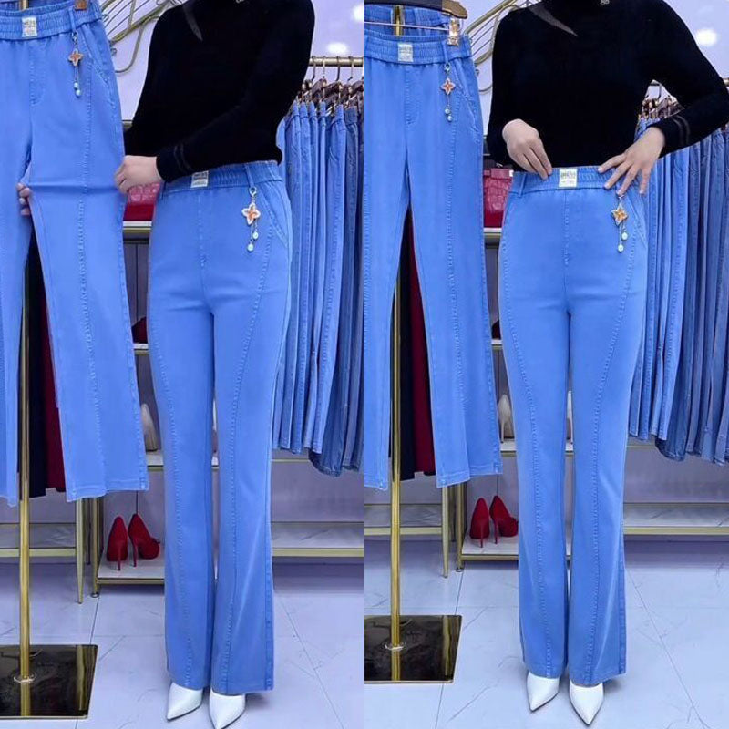 【Płatność przy odbiorze】👖🏆【S-4XL】Damskie jeansy z wysokim stanem i elastyczną talią