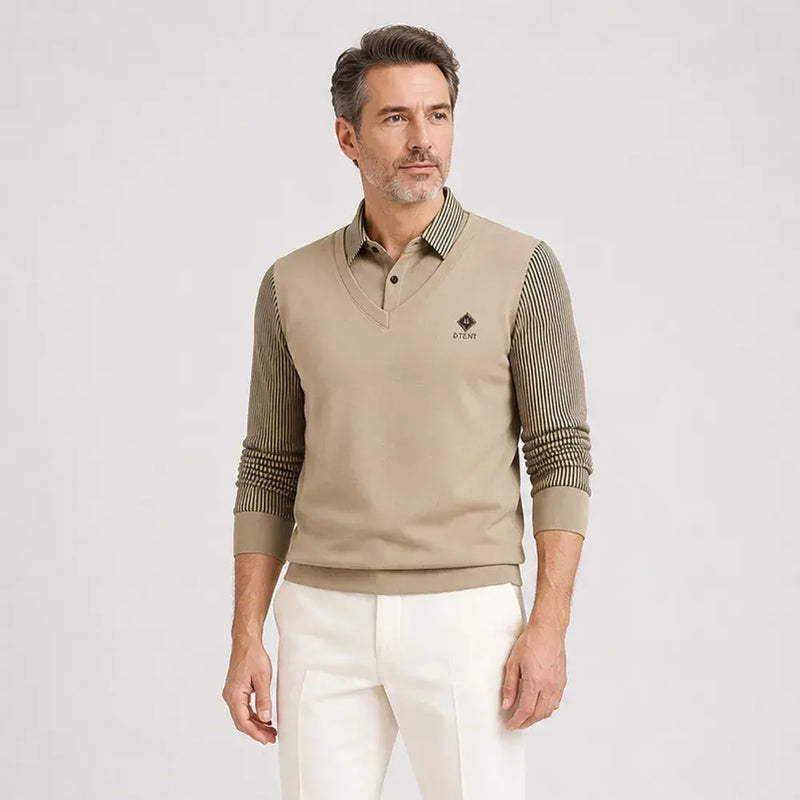 👔🔥【M-4XL】Nowa męska koszulka polo w średnim wieku, zimowa, plus size, z kołnierzykiem i podszewką z polaru.