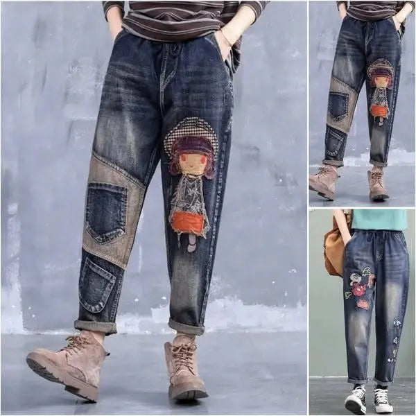 🔥【S-5XL】Modne damskie jeansy z elastyczną talią, modne i wygodne, dostępne w wielu rozmiarach