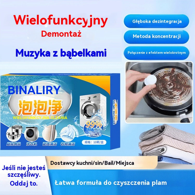 Wielofunkcyjne musujące tabletki czyszczące – nie wymagają szorowania, wystarczy namoczyć, aby usunąć plamy