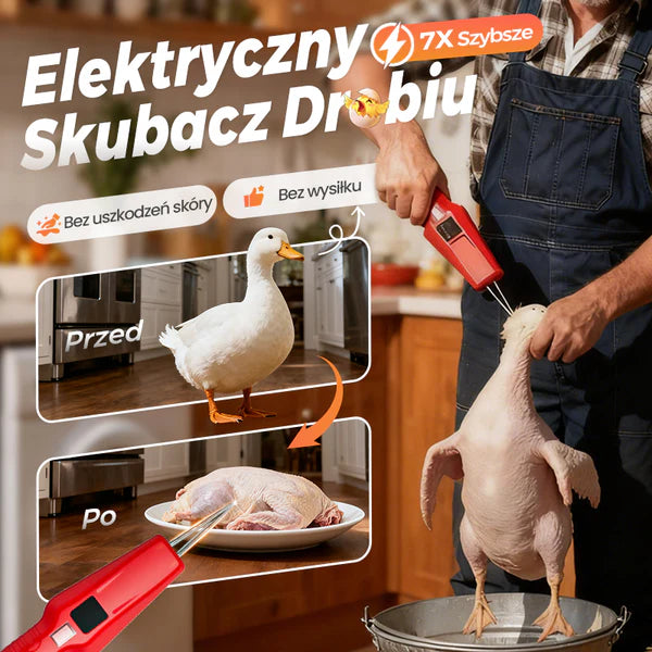 🛒 🦆【Kup 1, drugi GRATIS! - 54.5 zł/szt.】Urządzenie elektryczne do szybkiego usuwania sierści u drobiu-Wysoce skuteczne usuwanie drobnych włosków bez uszkadzania skóry.
