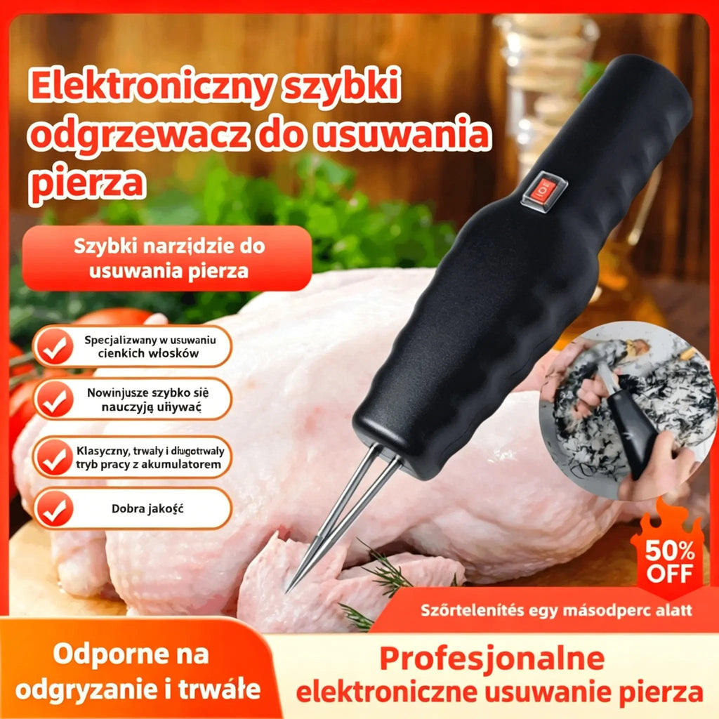 🛒 🦆【Kup 1, drugi GRATIS! - 54.5 zł/szt.】Urządzenie elektryczne do szybkiego usuwania sierści u drobiu-Wysoce skuteczne usuwanie drobnych włosków bez uszkadzania skóry.