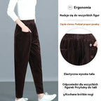 💕【XL-5XL】Aksamitne spodnie damskie zapinane na guziki