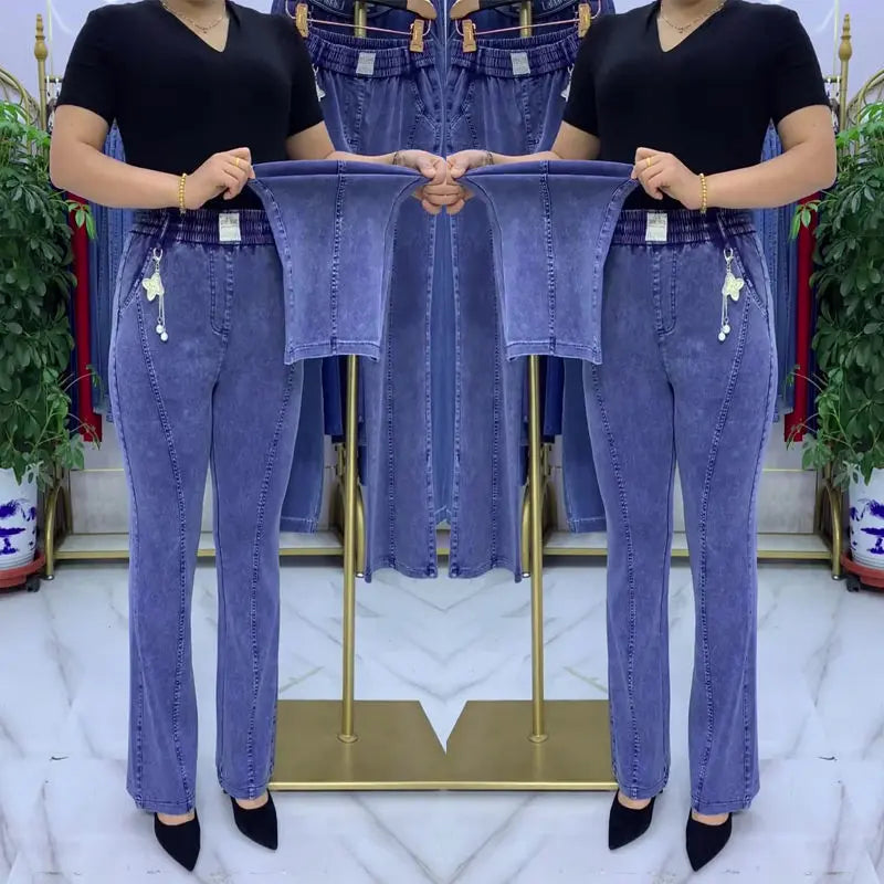 【Płatność przy odbiorze】👖🏆【S-4XL】Damskie jeansy z wysokim stanem i elastyczną talią