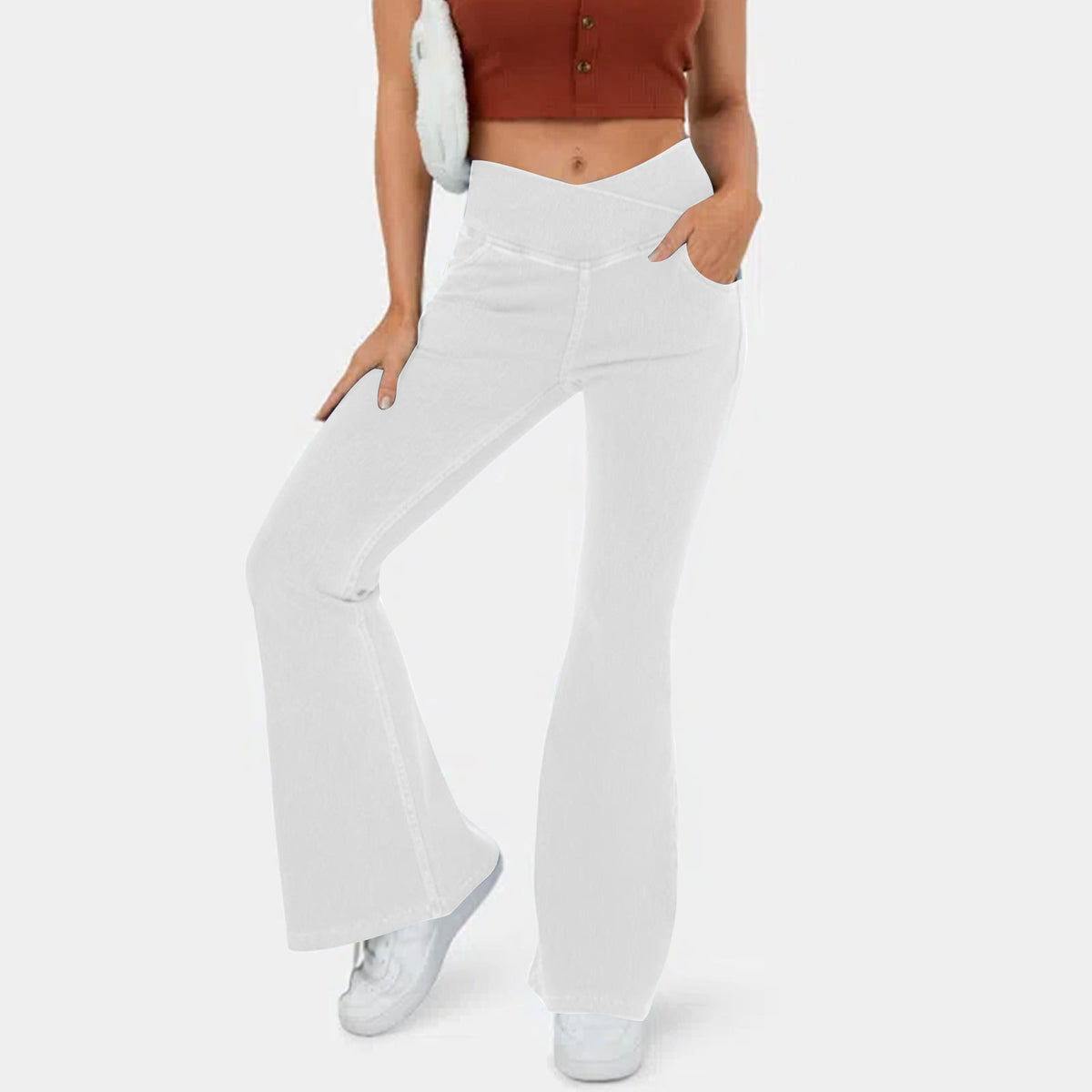 🔥Hit Sprzedaży 【Rabat 50%】👖【XS-4XL】Wysokiej talii dżinsy szerokie nogawki, modelujące pośladki