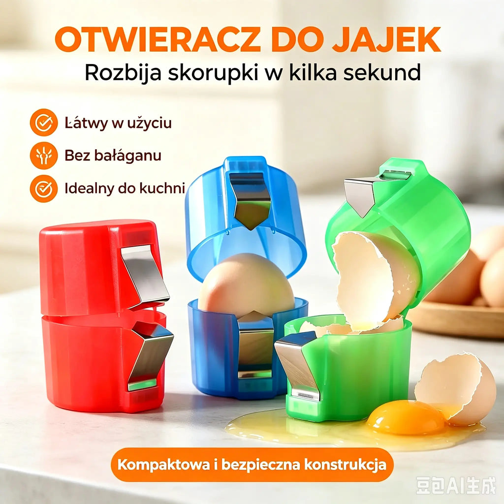 【3 sztuki 89zł】🍳 Szybki rozbijacz jaj: rozbija setki jaj szybciej i czyściej 🔥