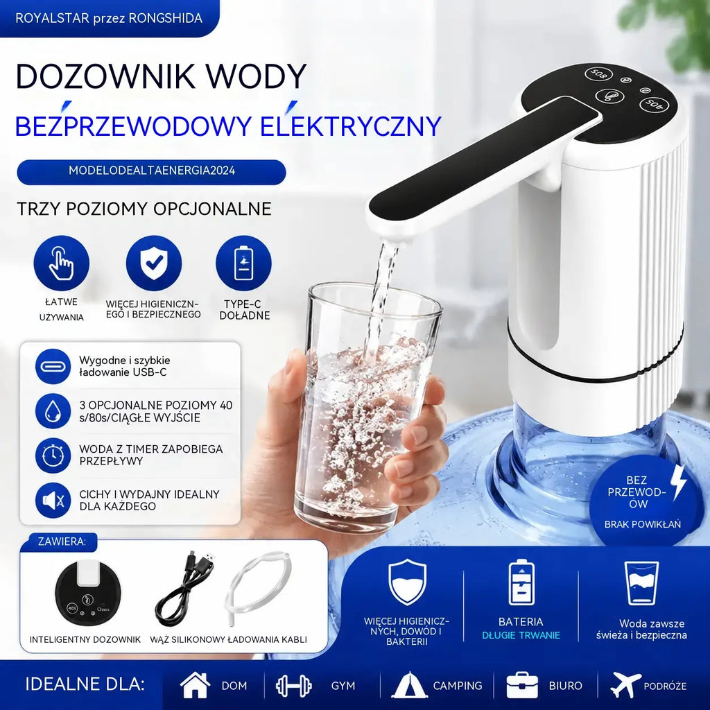 💧⚡Samozasysająca elektryczna pompa wodna do wody butelkowanej, z 3 regulowanymi ustawieniami timera.