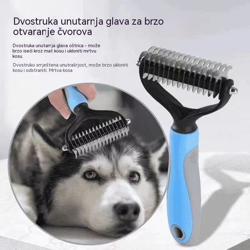 🐶【2 komada】Dvostrana četka za njegu kućnih ljubimaca i uklanjanje dlaka