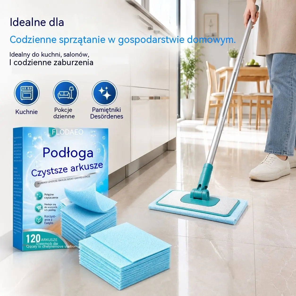 🔥【2 pudełka/240 sztuk】✨ Chusteczki do czyszczenia podłóg rozpuszczalne w wodzie: wyczyść i nabłyszcz wszystkie swoje podłogi. 🧹💧