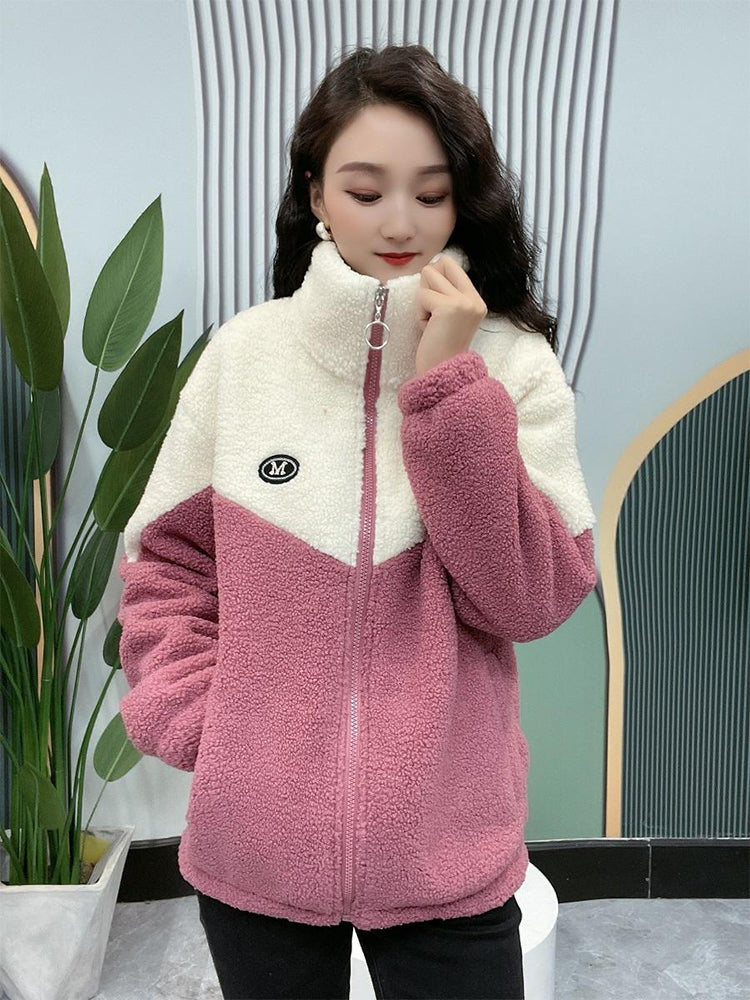 🔥🐏【M-4XL】Zimowa kurtka polarowa, kurtka bawełniana, wzmocniona kurtka bawełniana z wełny jagnięcej, ciepła kurtka