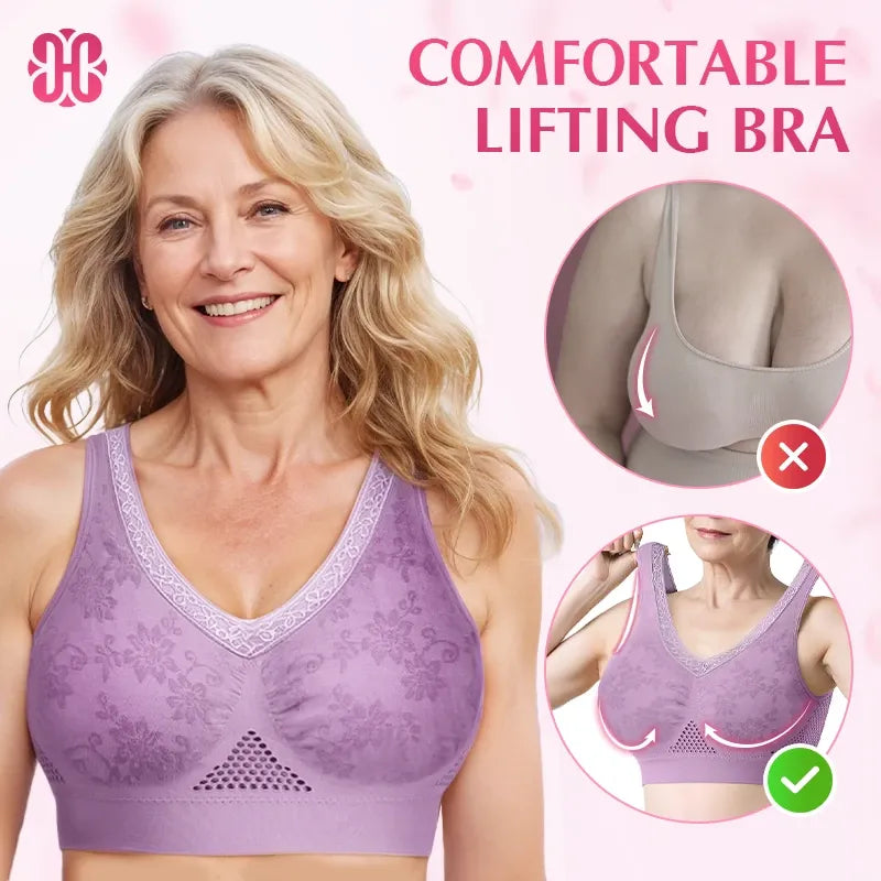 💕【40-120 kg】【Zestaw 3 sztuk】✨ Biustonosz koronkowy bez fiszbin z wysokim wsparciem dla kobiet